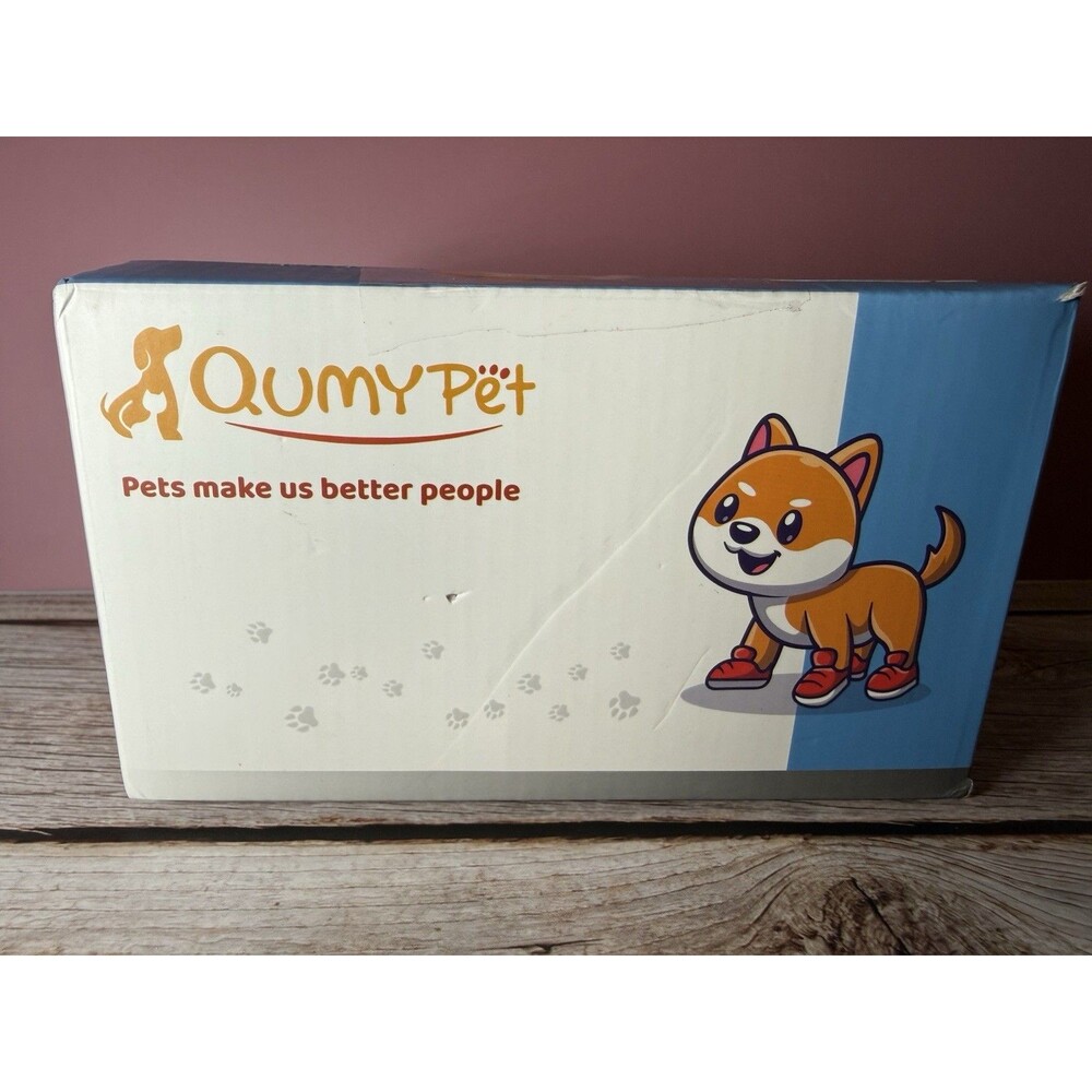 QUMY Dog Boots Size 8 Black Waterproof Anti-Slip Paw Protectors 4PCS Large Dogs